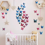 Amaonm 24pcs 3D Vivid Special Man-Made Lively Butterfly Art DIY Decor Wall Stickers Decals Nursery Decoration, Bathroom Décor, Office Décor, 3D Wall Art, 3D Crafts for Wall Art Kids Room Bedroom