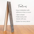 HEADWATERS STUDIO Wooden Growth Chart for Wall - Height Growth Chart for Kids, Kid Height Wall Chart, Height Measurement for Wall, Height Chart for Kids - Love Grows Here, Skinny Grey (63""x5.75"")