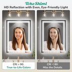 TokeShimi LED Bathroom Mirror 72 x 32 Lighted Bathroom Vanity Mirror with Lights,Brighter Frontlit and Backlit Light up Anti Fog Mirror