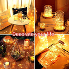 24 Packs Fairy Lights Battery Operated LED String Light 10.2FT 30LEDs Waterproof Copper Wire Firefly Light Mini Starry Moon Light for DIY Crafts Wedding Table Party Bedroom Christmas deco(Warm White)