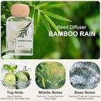 Reed Diffusers for Home, Bamboo Rain Scent 100ml （3.38oz） | Long-Lasting Natural Scented Oil for Use in Home, Bathroom, Office & Room Decor | Aromatherapy Air Freshener