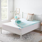 Linenspa 3 Inch Gel Swirl Memory Foam Mattress Topper – Cooling Gel Infused – Pressure Relieving Bed Topper - Mattress Pad – CertiPUR Certified - Full Size