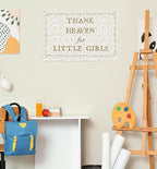 Christian Bible Verse Scripture Rectangular Banner Flag Wall Sign Decor Gift for Baby Girl-Nursery Baby Room Bedroom Decor-Baby,Shower Birthday Christmas Gift-Thank Heaven for Little Girls