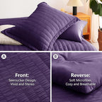 CozyLux Queen Comforter Set Purple Seersucker 7 Pieces Bed in a Bag Queen Comforter Set with Sheets, Luxury Soft Bedding Set with Down Alternative Comforter, Sheets, Pillowcases & Shams for All Season
