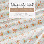 Linen Market Patterned Microfiber King Sheet Set 4 Piece – Oeko-TEX Certified Ultra Soft & Wrinkle-Free - 16" Deep Pocket Sheets - Easy Care King Size - Aztec Dreams Coral