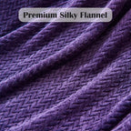NEWCOSPLAY Super Soft Twin Blanket Dark Purple Premium Silky Flannel Fleece Leaves Pattern Lightweight Bed Blanket All Season Use (Dark Purple, Twin(60"x80"))