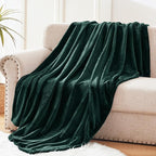 Exclusivo Mezcla Fleece Throw Blanket for Couch, Sofa, 300GSM Super Soft and Warm Blankets, Forest Green Throw All Season Use, Cozy, Plush, Lightweight, 50x60 Inches