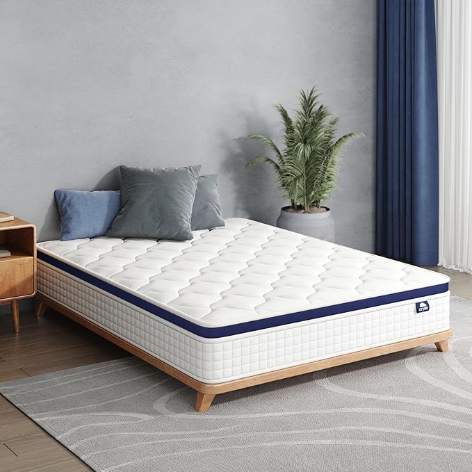 Twin Mattress 10 Inch - Hybrid Mattress Bed in a Box, Medium Firm Support, Pressure & Pain Relief for All Sleepers, CertiPUR-US Certified, Fiberglass-free, Reinforced Edge Support, Motion Isolation