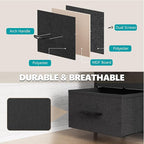 OLIXIS Dresser for Bedroom,8 Storage Fabric Drawers, Metal Frame and Wooden Top, Tall Storage Drawer Dresser for Closet with Easy Pull Handles for Living Room, Entryway, Small Space Black