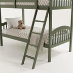 Storkcraft Long Horn Twin-Over-Twin Bunk Bed (Olive) - GREENGUARD Gold Certified, Converts to 2 Individual Twin Beds
