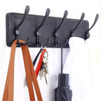 WEBI Coat Rack Wall Mount,Coat Hooks Wall Mounted Rustic,16" Hole to Hole,Large Coat Hanger Wall,Wood Hook Rack,5 Triple Hooks for Hanging Coats,Jacket,Clothes,Black
