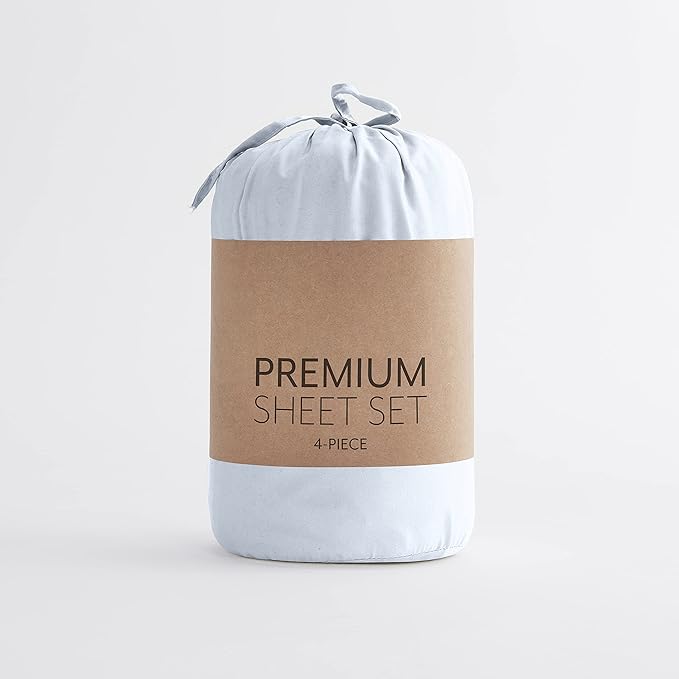 Linen Market Double-Brushed Microfiber Twin XL Sheet Set 3 Piece – Oeko-TEX Certified Ultra Soft & Wrinkle-Free - 16" Deep Pocket Sheets - Easy Care Twin XL Size - Light Blue