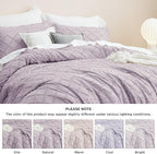 Bedsure Twin Comforter Set - Lavender Comforter, Boho Tufted Shabby Chic Bedding for Kids, 2 Pieces Vintage Farmhouse Bed Set for All Seasons, Fluffy Soft Bedding with 1 Pillow Sham