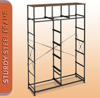WLIVE Storage Organizer Unit with 13 Fabric Bins, Storage Drawers Organizer with Steel Frame, Tall Storage Tower Organizaton for Living Room, Hallway, Office, Rustic Brown Wood Grain Print