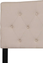 Flash Furniture Cambridge Tufted Upholstered King Size Headboard in Beige Fabric
