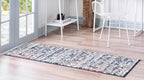 Rugs.com Morocco Collection Rug – 6 Ft Runner Navy Blue High-Pile Rug Perfect for Hallways, Entryways