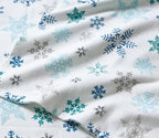 Eddie Bauer - Queen Sheets, Cotton Flannel Bedding Set, Brushed For Extra Softness, Cozy Home Decor (Tossed Snowflake, Queen)