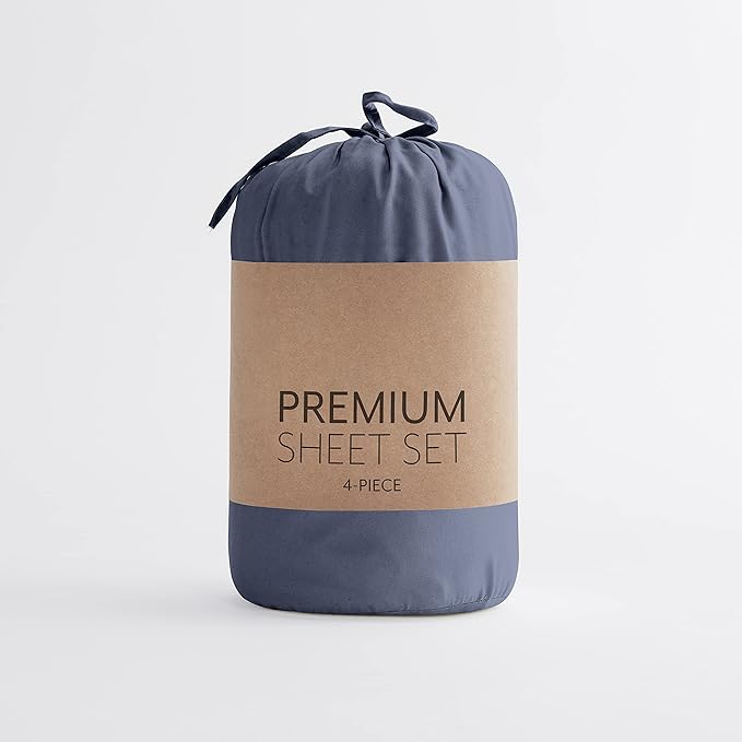 Linen Market Bed Sheets for Twin Size Bed (Navy) - Sleep Better Than Ever with These Soft and Cooling Twin Sheets - Deep Pocket Fits 16" Thick Beds - 3 Piece Twin Sheet Set