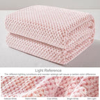 Exclusivo Mezcla Fleece Throw Blanket Extra Large, Super Soft and Warm Blankets for Couch, Sofa and Bed Waffle Textured, Cozy, Fuzzy and Lightweight (Mixed Dusty Pink, 50x70 Inches)
