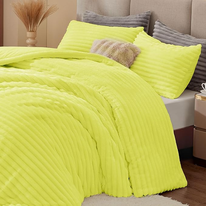 BEDELITE Fleece Twin Comforter Set -Super Soft & Warm Fluffy Charlock Bedding, Luxury Fuzzy Heavy Bed Set for Winter with 1 Pillow case