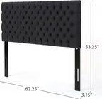 Christopher Knight Home Jezebel Fabric Headboard, Queen / Full, Dark Charcoal / Black Steel