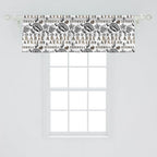 Ambesonne Modern Window Valance Pack of 2, Coffee Beans with Ornamental Words Ethiopians Pattern, Rod Pocket Curtain Valances for Kitchen Bedroom, 42" X 18", Sand Brown Black