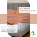 Linen Home 100% Cotton Percale Sheets King Size, Tera Clay, Deep Pocket, 4 Pieces Set - 1 Flat, 1 Deep Pocket Fitted Sheet and 2 Pillowcases, Crisp Cool and Strong Bed Linen