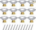 Tomorotec 12-Pack 40mm White Crystal Glass Cabinet Drawer Pull with Gold Base for Modern & Classic Styles, Easy-to-Install Elegant Home Decor Upgrade with Durable Hardware for Vanity, Wardrobe, Desk