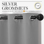 NICETOWN Silver Grey Room Darkening Curtain Panels 78" Long for RV, Play Room, Studio, Heat Block Out and Keep Warm Drapes Window Treatment Drapes for Doorway Entryway Patio (55" Width, 2 Panels)
