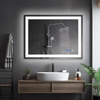 36 x 28 LED Bathroom Mirror with Lights Led Mirror Bathroom Lighted Large Wall-Mounted Vanity Mirror Smart Touch Button,Anti-Fog,Waterproof,Stepless Dimmable,Adjustable Color