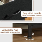 Somdot Nightstand, Small Dresser for Bedroom with 2 Drawers, Bedside Table Night Stand End Table with Fabric Bins for Bedroom Kids Closet Dorm Guest Room, Black