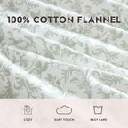 Laura Ashley - Flannel Sheets King Size, Anti-Pilling & Wrinkle Resistant Cotton, Touchably Soft for All-Season Comfort - Bed Sheets with Matching Pillowcases & Fitted Sheet (Brinna Green)