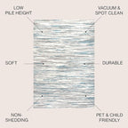 JONATHAN Y Speer Abstract Linear Stripe Gray/Blue Indoor Area Rug, 5x8, Contemporary, Rustic, Easy-Cleaning for Living Room, Bedroom, Kitchen, Pet Friendly, Non-Shedding (LUX106A-5)