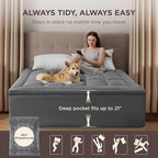 Bedsure Cal King Mattress Topper - Pillow Top Mattress Pad Cover with Deep Pocket Fits up to 21 Inches, Plush Soft Bed Topper for Back Pain Relief, Overfilled with Down Alternative Filling, Grey