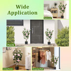 GOFLAME 3FT Artificial Camellia Tree, Faux Camellia Plant with Pink Flowers, Solid Wood Trunk, Realistic Moss, Greenery Potted Decoration Tree for Indoor Outdoor Home Porch Front Door