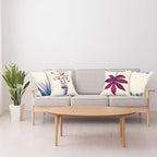 Ambesonne Botanical Throw Pillow Cushion Case Pack of 4, Minimalist Watercolor Painting Leaves Agave Branches Plant in a Pot, Modern Accent Double-Sided Digital Printing, 24", Dark Pink and Ceil Blue