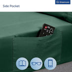 DREAMCARE Queen Size Sheets - Cooling Bed Sheets - 4pcs Set - up to 15" Deep Pocket Queen Sheet Set - Sheets Queen Size Bed - Soft & Long Lasting 100% Fine Microfiber with Side Pocket - Emerald Green