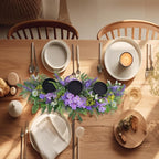 Artificial Wild Flower Candle Holder (Purple)
