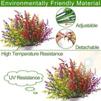 20 Bundles Artificial Lavender Flowers for Outdoors Summer Decor, UV Resistant Fake Flowers Plastic Faux Plants Wedding Kitchen Office Table Centerpieces Home Porch Yards Cemetery Decor(Mix Colors)