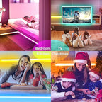 hyrion Smart LED Lights for Bedroom 100ft, Voice Control Strip Lights with Alexa and Google Assistant, RGB Color Changing, Music Sync WI-FI Led Lighting with App Controlled for Room Decor(2 * 51ft)