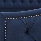 Jennifer Taylor Home Marcella Tufted Wingback Bed, Queen, Dark Sapphire Blue