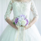 Wedding Bouquets for Bride Bridesmaid, Artificial Lilac Bride Flower Bouquet for Wedding Church Decoration Ceremony, Anniversary, etc, Roses Flowers