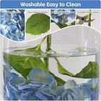 Nubry 22.44In Blue Hydrangea Artificial Flowers, 3Pcs Latex Faux Real Touch Large Hydrangea Flowers with Long Stems & Leaves for Home Office Decor Wedding Party Arrangements(Blue)
