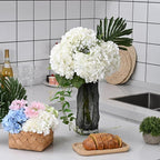 MARTINE MALL 4Pcs 21in Hydrangea Artificial Flowers, Latex Real Touch Hydrangeas Lifelike Large Hydrangea Flowers for Home Decor Party Arrangements Wedding Bouquets Centerpieces (White)