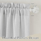 RYB HOME Wide Curtains Flax Linen Woven Drapes, Light Filtering Privacy UV Protected Heavy Duty Window Blinds Voile for Backdrop, Wedding, Villa, Sliding Door, W 70" x L 108", 2 Panels, Dove Grey