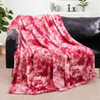 Exclusivo Mezcla Plush Fuzzy Fleece Throw Blanket Extra Large, Super Soft, Fluffy and Warm Blankets for Couch, Bed, Suitable for All Seasons (50x70 Inches, Tie Dye Pink)
