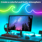 100ft LED neon Lights with Remote APP Control IP65 Waterproof Flexible Neon LED Strip Lights 24v RGB LED neon Rope Lights for Bedroom Room Outdoors Decor（2 Rolls of 50ft
