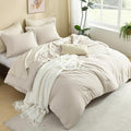 Litanika Comforters Tannish Grey California King Size, 3 Pieces Lightweight Solid Bedding Set & Collections, All Season Fluffy Bed Set (104x96In Comforter & 2 Pillowcases)