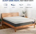 12 Inch Green Tea Memory Foam Mattress, Queen Memory Foam Mattress in a Box, Gel Infused Foam for Pressure Relief and Cool Sleep, CertiPUR-US Certified, Medium Firm