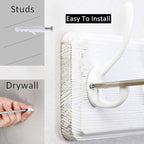 WEBI Coat Rack Wall Mount,Coat Hooks Wall Mounted,16" Hole to Hole,Large Coat Hanger Wall Hook Rack,5 Hooks for Hanging Coats,Hats,Jacket,Clothes,White